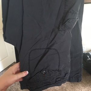 Black thin comfy pants.